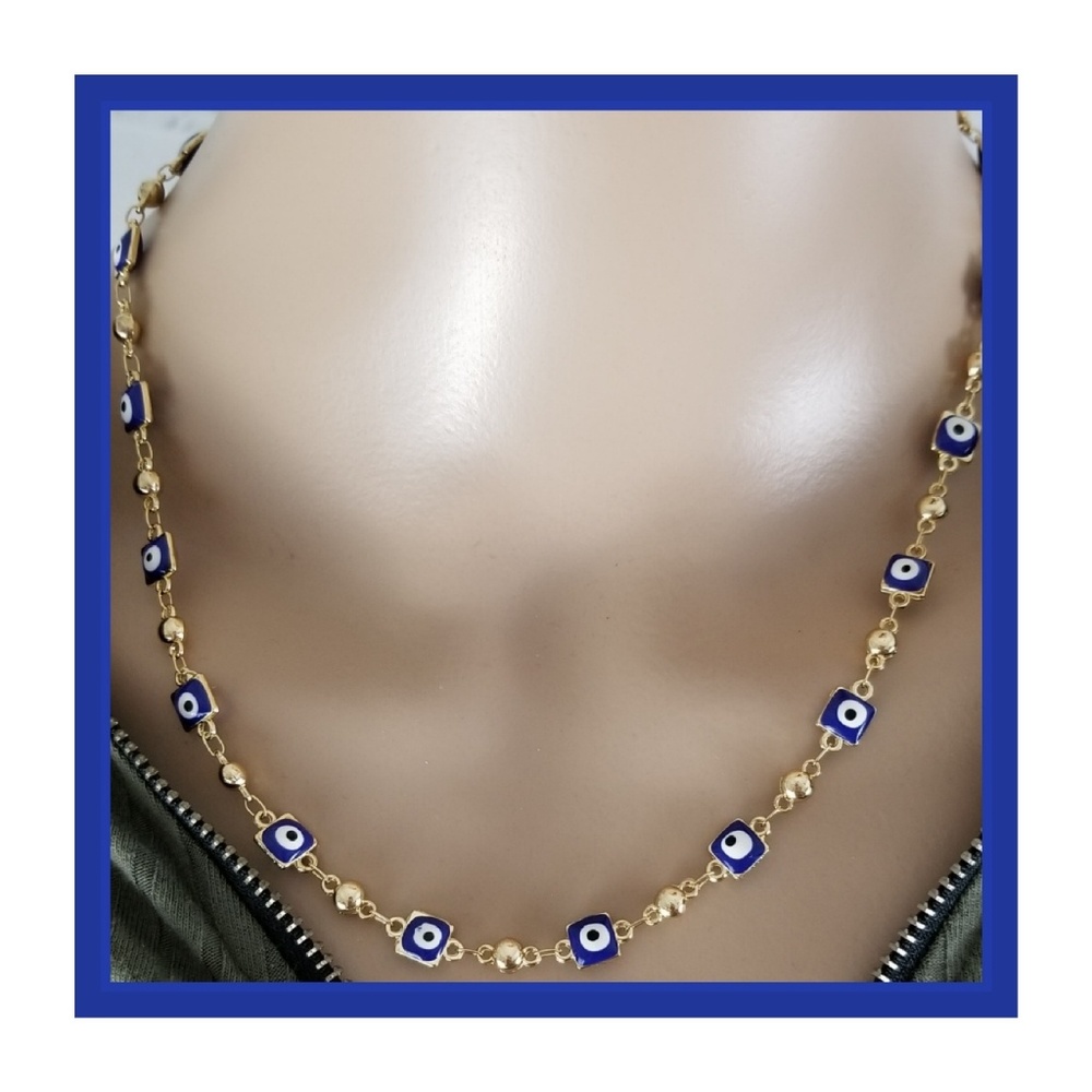 Blue Turkish Evil Eye Necklace